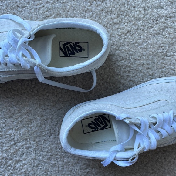 Vans old skool platform in textured cream suede - Picture 7 of 7